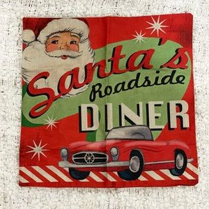 Christmas/ Holiday Retro Santa Throw Pillow Cover